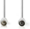 Nedis Coaxkabel - Coax Male naar Coax Female - 90 dB - 75 Ohm - Dubbel Afgeschermd - 2.00 m - Wit