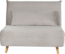 SETTEN - Slaapbank 1-zits - Lichtgrijs - Fluweel