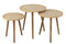 J-Line bijzettafel Patronen - bamboe/hout - naturel/wit - set van 3