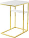 Floraya - Bijzettafel Lucilla - Goud/Glas - 48x35x60cm - Maximaal draagvermogen 15KG per blad - laptoptafel