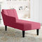 vidaXL - Chaise - longue - met - rechterarmleuning - fluweel - wijnrood
