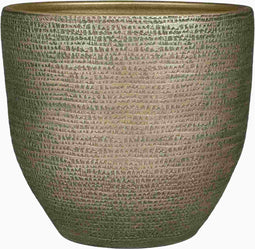 Mica Decorations Bloempot Carrie - 39x39x36 cm - Terracotta - Goud