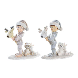 Kerstversiering DKD Home Decor Hars Jongen (11 x 5,5 x 12 cm) (2 Stuks)