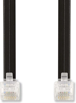 Nedis TCGL90300BK10 - RJ12 telecomkabel - 100cm crossed - Zwart