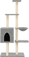 vidaXL - Kattenmeubel - met - sisal - krabpalen - 145 - cm - lichtgrijs