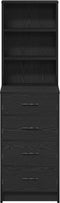 vidaXL - Hoogkast - Zwart - Eiken - 40x41x135 - cm - Bewerkt - Hout