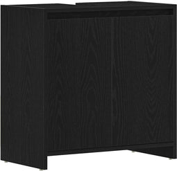 vidaXL - Badkamerkast - 60x33x60 - cm - spaanplaat - zwart - eikenkleurig