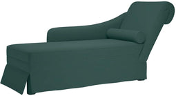 vidaXL - Chaise - longue - met - bolster&rechterarmleuning - fluweel - donkergroen