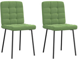 vidaXL - Eetkamerstoelen - 2 - st - fluweel - lichtgroen