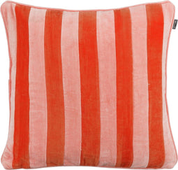 In The Mood Collection Clair - Sierkussen - Zachte stof met verticale strepen - Roze Rood (1 stuk)