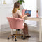 HOMCOM Bureaustoel - Verstelbaar - Fluweel roze - 69 x 64 x 90 cm