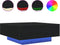 vidaXL - Salontafel - met - LED-verlichting - Zwarte - Eik - 80x80x31 - cm