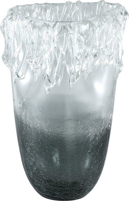 PTMD Yula Bombey Vaas - 22 x 21 x 36 cm - Glas - Grijs