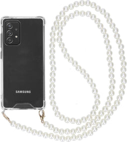 iMoshion Hoesje Geschikt voor Samsung Galaxy A52 (4G) / A52s / A52 (5G) Hoesje Met Koord - iMoshion Backcover met koord - Parel - Transparant