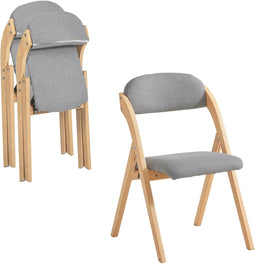 SoBuy FST92-Nx2 - Klapstoel Set van 2 - Ergonomisch met Zitkussen - Grijs (2 stuks)