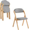 SoBuy FST92-Nx2 - Klapstoel Set van 2 - Ergonomisch met Zitkussen - Grijs (2 stuks)