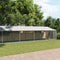 vidaXL - Hondenhok - met - dak - en - deur - 10x2x2 - m - gegalvaniseerd - staal - grijs