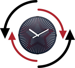 NeXtime - Wandklok - 30cm - Plastic - Bewegend- Rood - 'Motion Star'