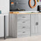 vidaXL - Garagekast - 60x51x85 - cm - massief - grenenhout - grijs - sonoma