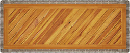 vidaXL Tuinbijzettafel met houten blad 100x40x75 cm poly rattan grijs