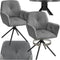 tectake® Draaifauteuil Lenia - Draaibare Eetkamerstoel - Fluweellook Antraciet/Zwart (2 stuks)