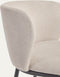 Kave Home Ciselia - Kruk - Chenille stof zwart staal - Beige (1 stuk)