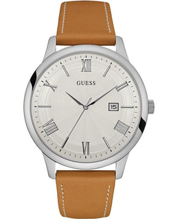 Guess - W0972G1 - Mannen - Horloge - Leer - Bruin - Ø 46 mm