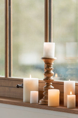 J-Line cilinderkaars - wit - large - 52U - 6 stuks