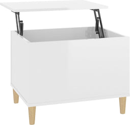 vidaXL - Salontafel - 60x44,5x45 - cm - bewerkt - hout - hoogglans - wit