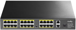 Cudy FS1026PS1 - Unmanaged Switch - 24x PoE+ poorten 2x Gigabit Uplink 1x SFP-slot 300W PoE-budget
