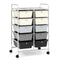 Coast Ladewagen - Rollende Opbergwagen - 10 Lades - Metalen Frame - 65.5 x 37 x 87 cm - Wit/Zwart/Grijs