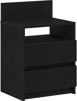 vidaXL - Nachtkastje - met - 2 - lades - 40x33x60 - cm - zwart