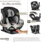 tectake® Linus - Draaibare Autostoel - i-Size / Isofix - 360° draaifunctie - Grijs