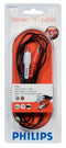 Philips SWA2527W - Stereo Y-kabel - 3,5 mm naar 2 RCA - 1,5 m - Zwart