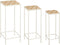 Mica Decorations Odile Bijzettafel - Set van 3 - Metaal - Bruin Wit (set van 3)
