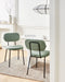 ADAIR - Eetkamerstoel set van 2 - Lichtgroen - Bouclé