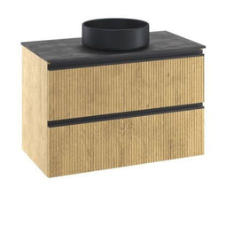 Sensea Studio Wall Hung Cabinet Light Oak Striated 90cm