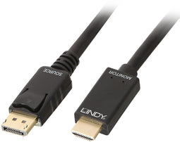 Lindy 36923 - DisplayPort naar HDMI Adapterkabel - 4K ondersteuning - 3.00 m - Zwart