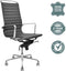 Feel Furniture - Luxe design bureaustoel van 100% rundleer - Hoge rugleuning - Donker grijs