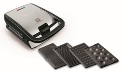 Tefal Snack Collection SW854D - Multisnack apparaat - 4 platen voor tosti's wafels poffertjes panini's - RVS Zwart