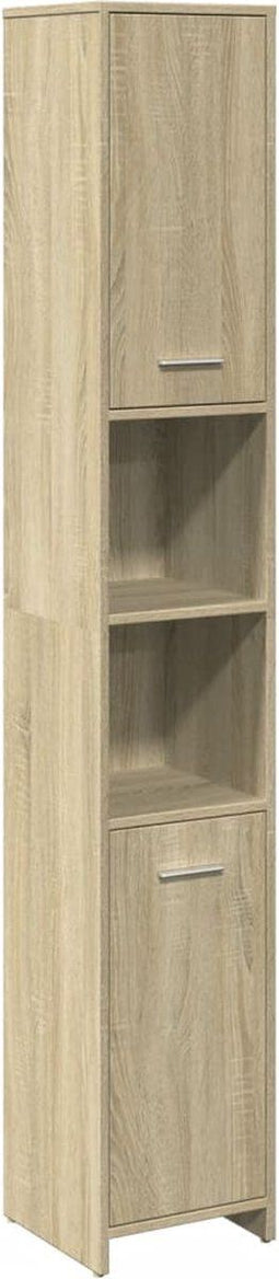 vidaXL - Badkamerkast - 30x30x183,5 - cm - spaanplaat - sonoma - eikenkleurig