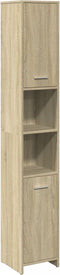 vidaXL - Badkamerkast - 30x30x183,5 - cm - spaanplaat - sonoma - eikenkleurig