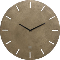 PTMD Lexis bronskleurige aluminium ronde klok maat in cm: 75 x 5 x 75 - Goud