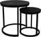 HSM Collection Salontafel District - ø50x50/ø35x40 - Zwart - mangohout/ijzer - Set van 2