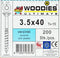 Woodies Ultimate 3.5x 40/24 platverzonken kop T-15 verzinkt; 200 stuks per verpakking - 61535372 -
