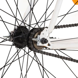 vidaXL - Fiets - met - vaste - versnelling - 700 - c - 51 - cm - wit - en - oranje