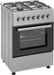 Wiggo WO-E606A(XX) - Vrijstaand gasfornuis - 60 cm - 4 kookzones - 66L oven - Roestvrijstaal - Energieklasse A
