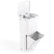 Coast 2-Laagse Prullenbak - 3 Compartimenten - 4 Wielen - 42,5 x 28 x 72,5 cm - Wit