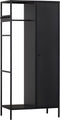 WOOOD Coen Garderobekast - Metaal - Antraciet - 180x80x50