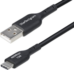 Startech.com 30cm USB-A naar USB-C Laadkabel - Opladen & Synchroniseren - Fast Charge 3A - Zwart